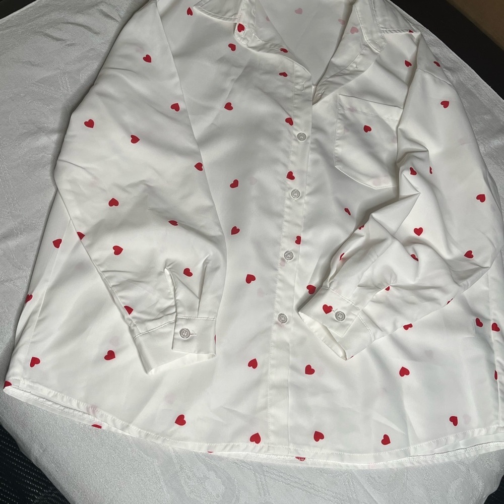 SHEIN Heart Print Shirt and Pleated Skort Set XS - Picture 12 of 15